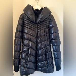 Nordstrom brand Love Token Black PufferTrench Jacket size XS snow outdoors moto